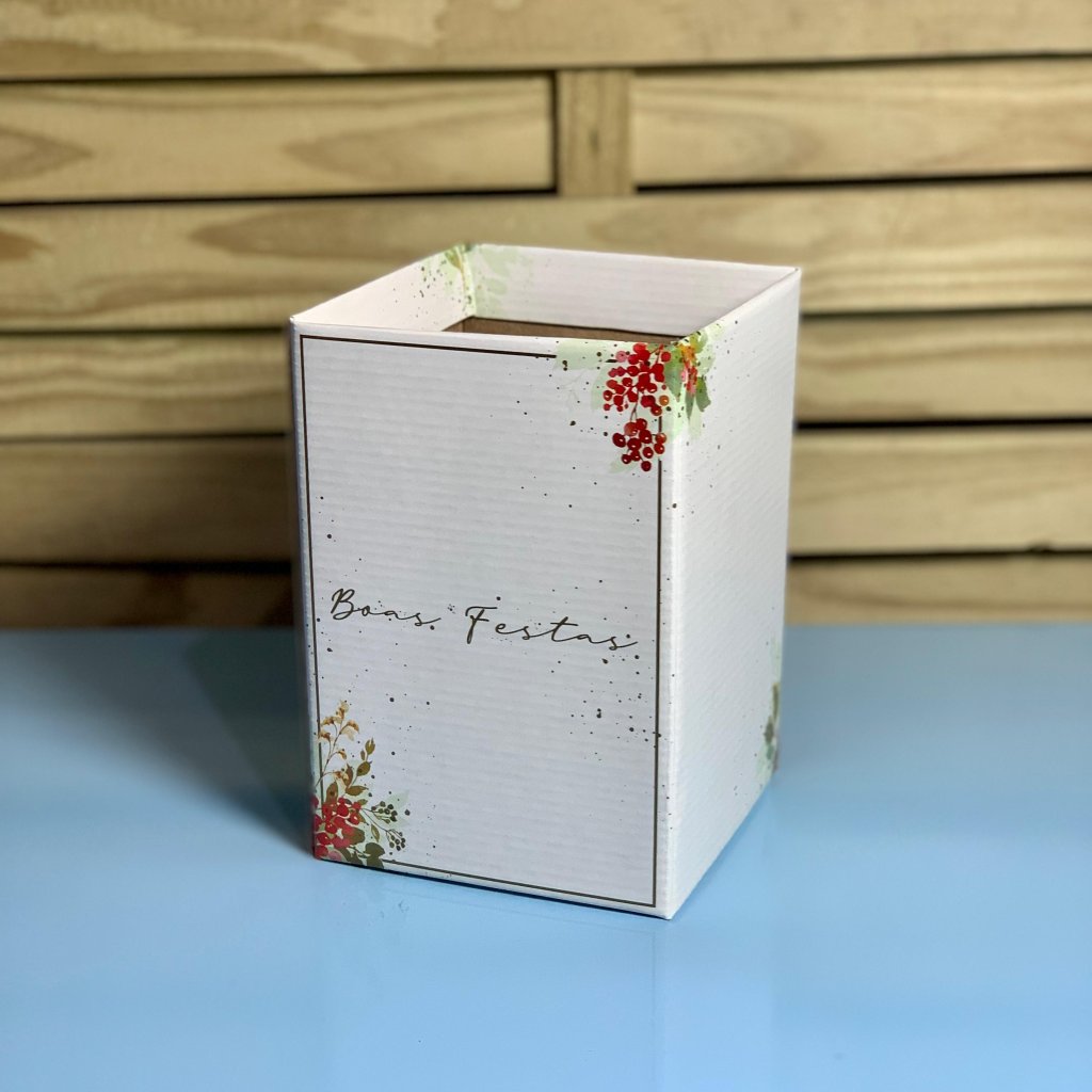CACHEPOT QUADRAD HOLLY JOY C/HOT ST 12X12X17,5CM 06PC 36048