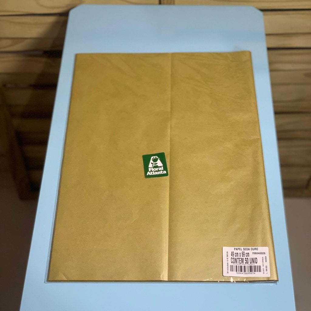 PAPEL SEDA LISO OURO 49CMX69CM 50UNID 895034 706040026
