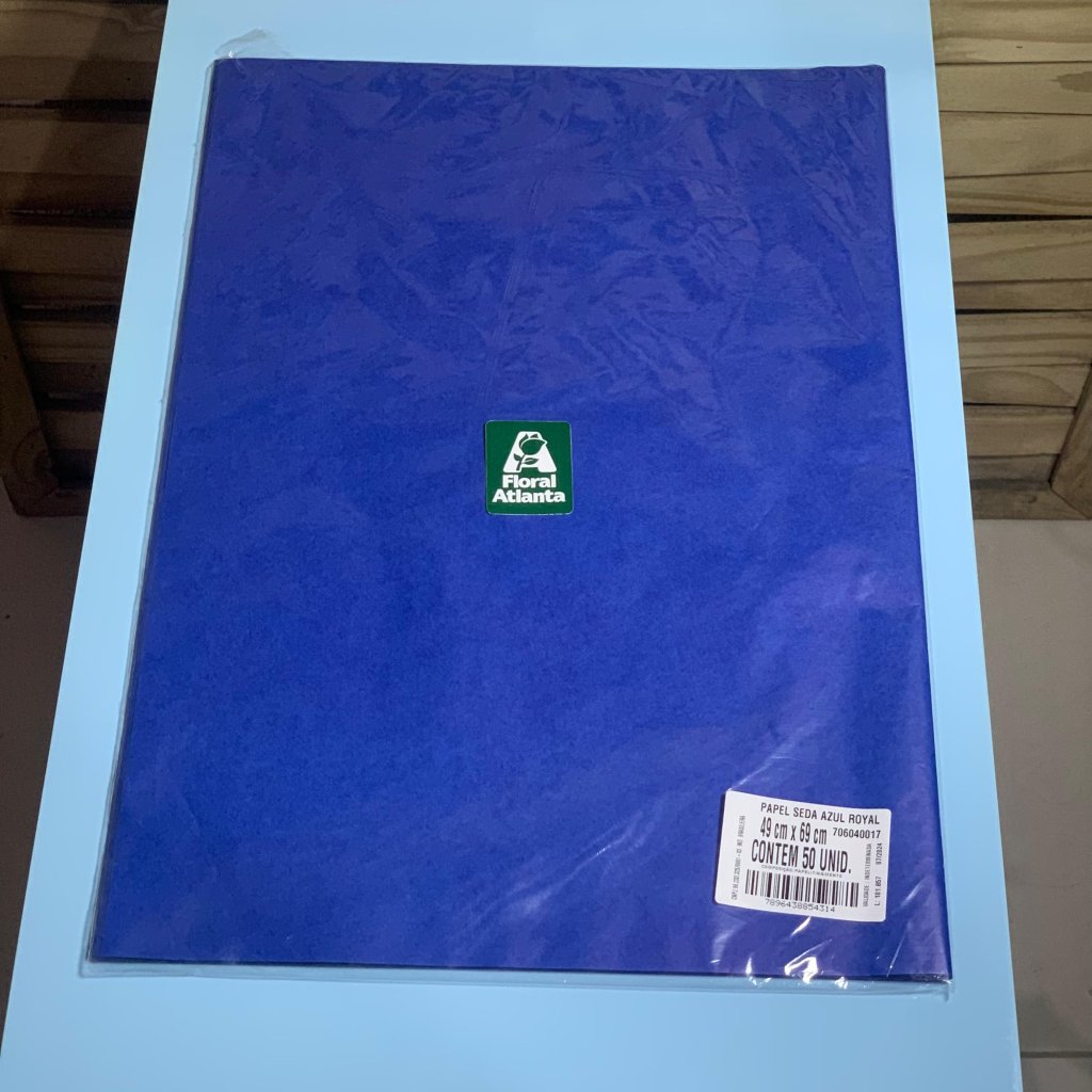 PAPEL SEDA LISO AZUL ROYAL 49X69CM C/50UNID 854314