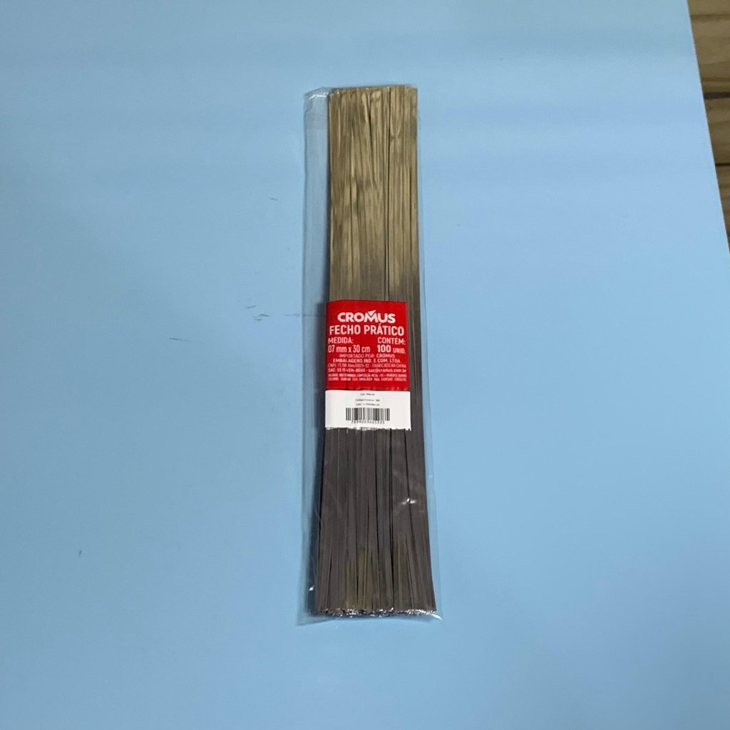 FECHO PRATICO PRATA 7MMX30CM PT/C100UN 405335 506
