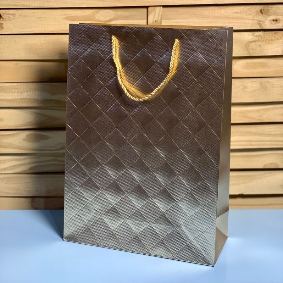 SACOLA PREMIUM ESP DIAMOND OURO C/HS G 41,5X30X12CM 417717