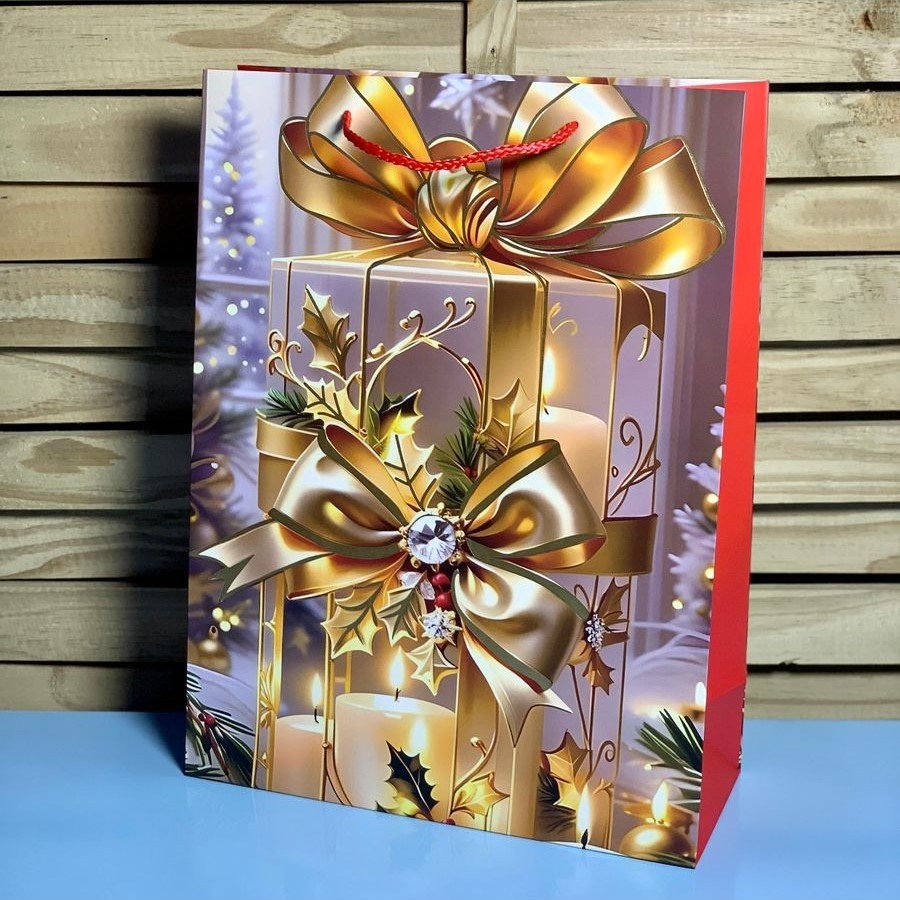 SACOLA PRESENTE NATALINA 40X30X12CM BT00437 004378