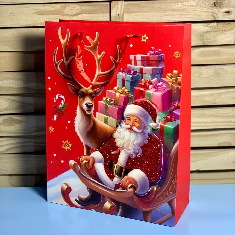 SACOLA PRESENTE NATALINA 40X30X12CM BT00437 004378