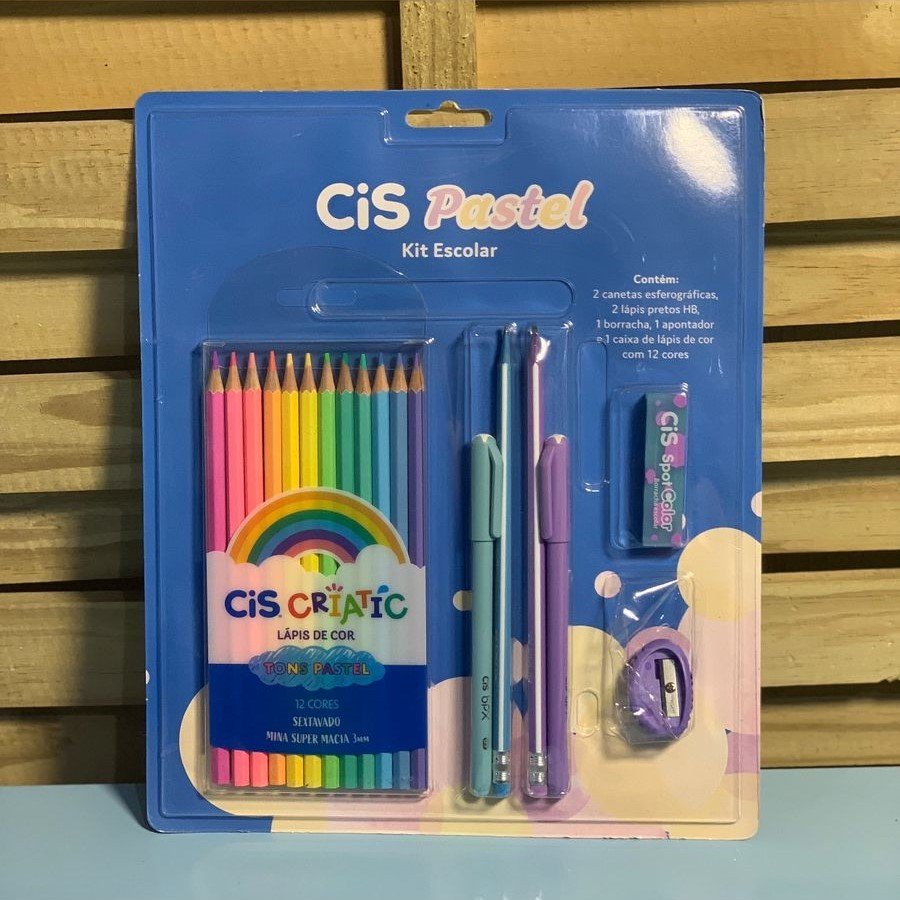 KIT ESCOLAR CIS PASTEL 7 PCS SORTIDO 066639