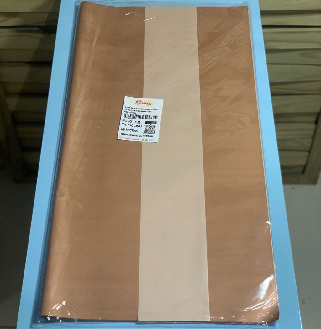 POLI DUPLA FACE CAPUCCINO/CHAMPAG 68X68 25FL 60MICRAS 645950