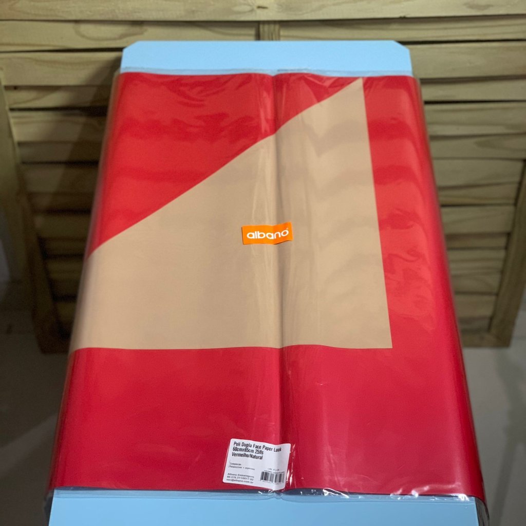 POLI DUPLA FACE PAPER LOOK 68CMX65CM 25FLS VERM/NATUR 32852