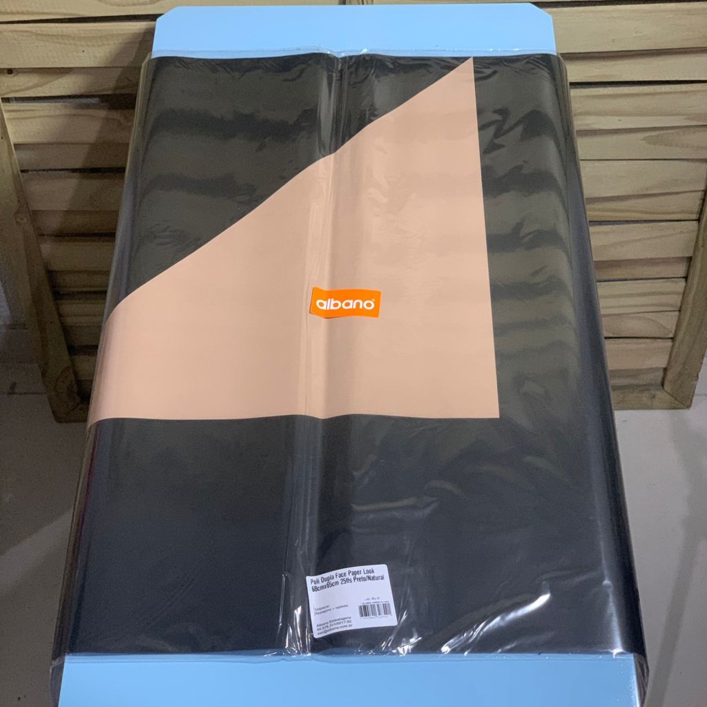 POLI DUPLA FACE PAPER LOOK 68CMX65CM 25FLS PRETO/NATUR 32854