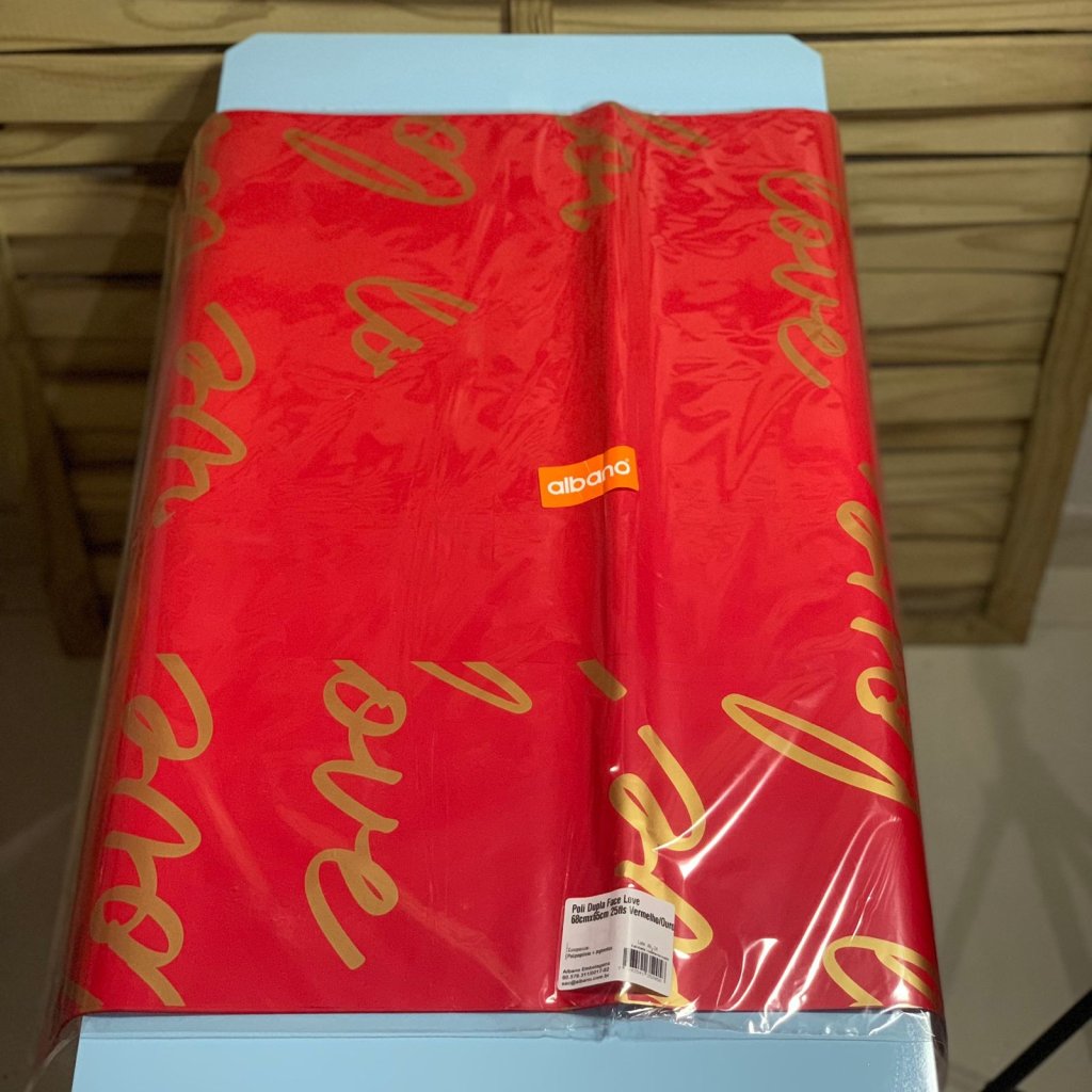 POLI DUPLA FACE LOVE 68CMX65CM 25FLS VERMELHO/OURO 35205