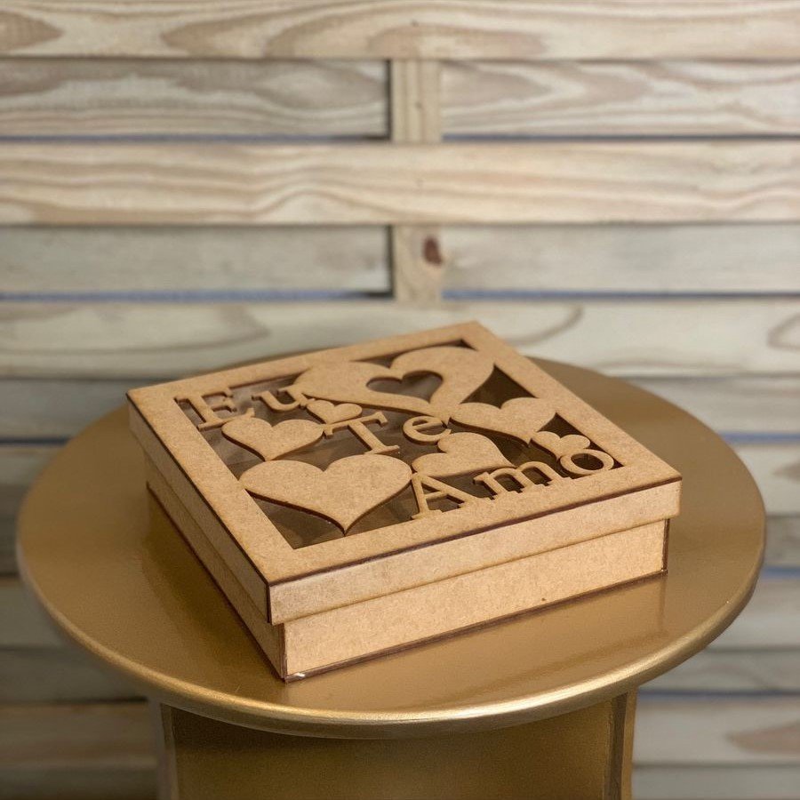 CAIXA TS EU TE AMO 20X20X5CM MDF CRU 616929