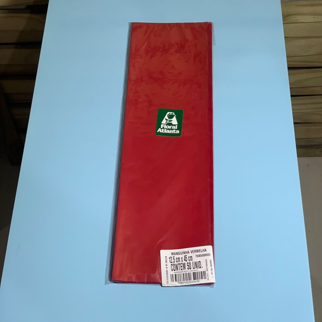 MANGUINHA VERMELHA PCT C/50UNID 12,5X45CM 643692 708500005