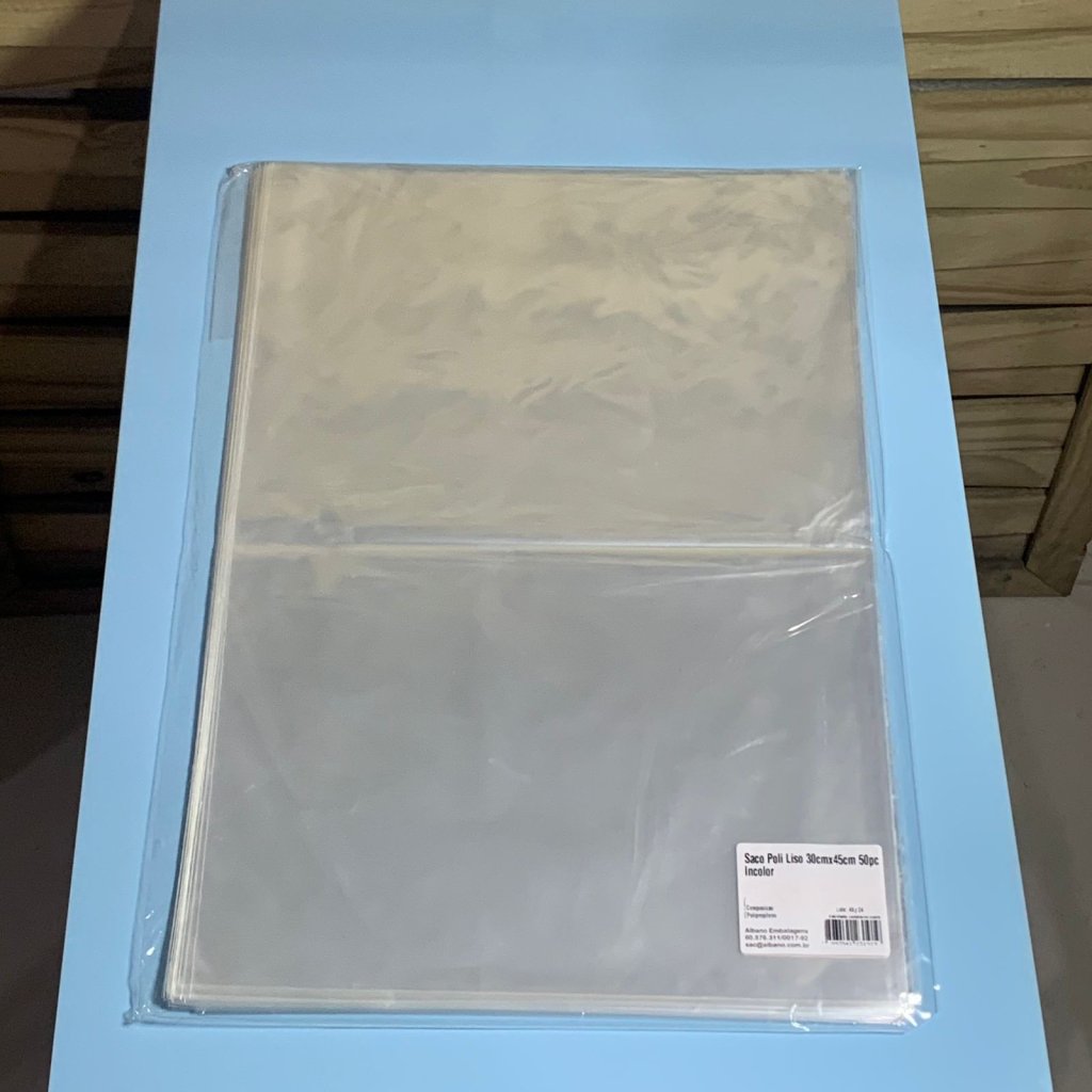 SACO POLI LISO 30CMX45CM 50PC INCOLOR 23191