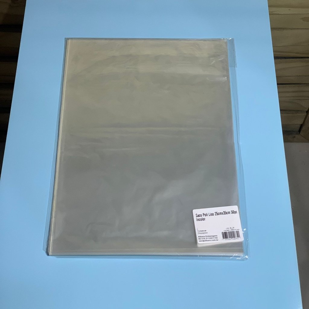 SACO POLI LISO 25CMX35CM 50PC INCOLOR 24075