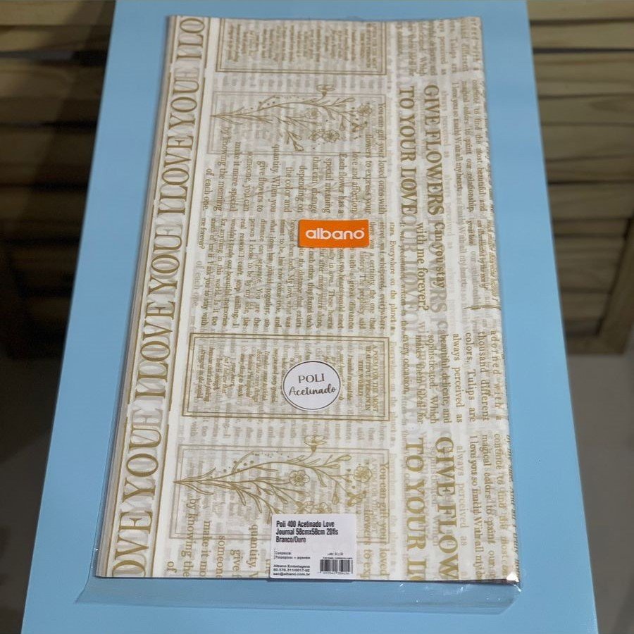 POLI 400 ACETINADO COREANO LOVE JOURNAL 58CMX58CM 20FLS BR/OUR 35915