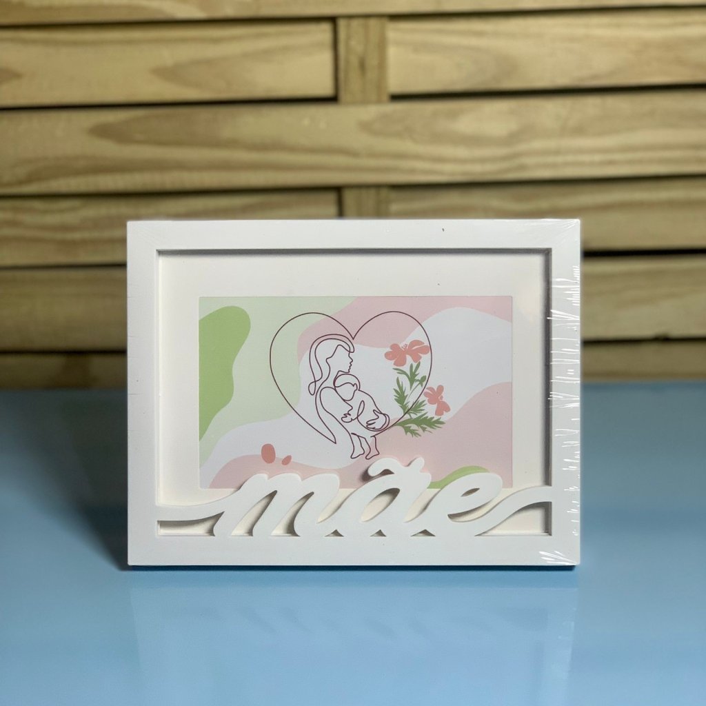 PORTA RETRATO DE PLASTICO PALAVRA MAE 21CMX16CM 056598