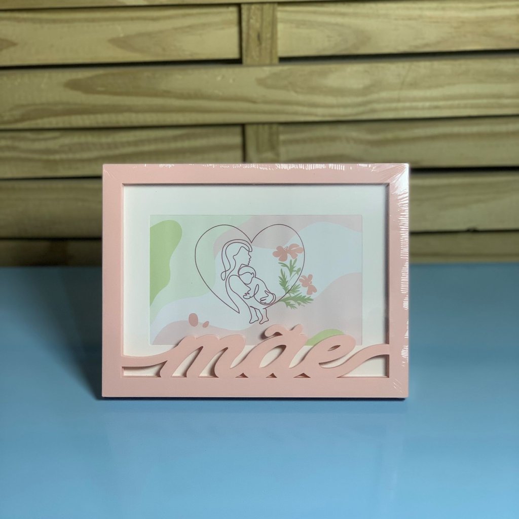 PORTA RETRATO DE PLASTICO PALAVRA MAE 21CMX16CM 056598