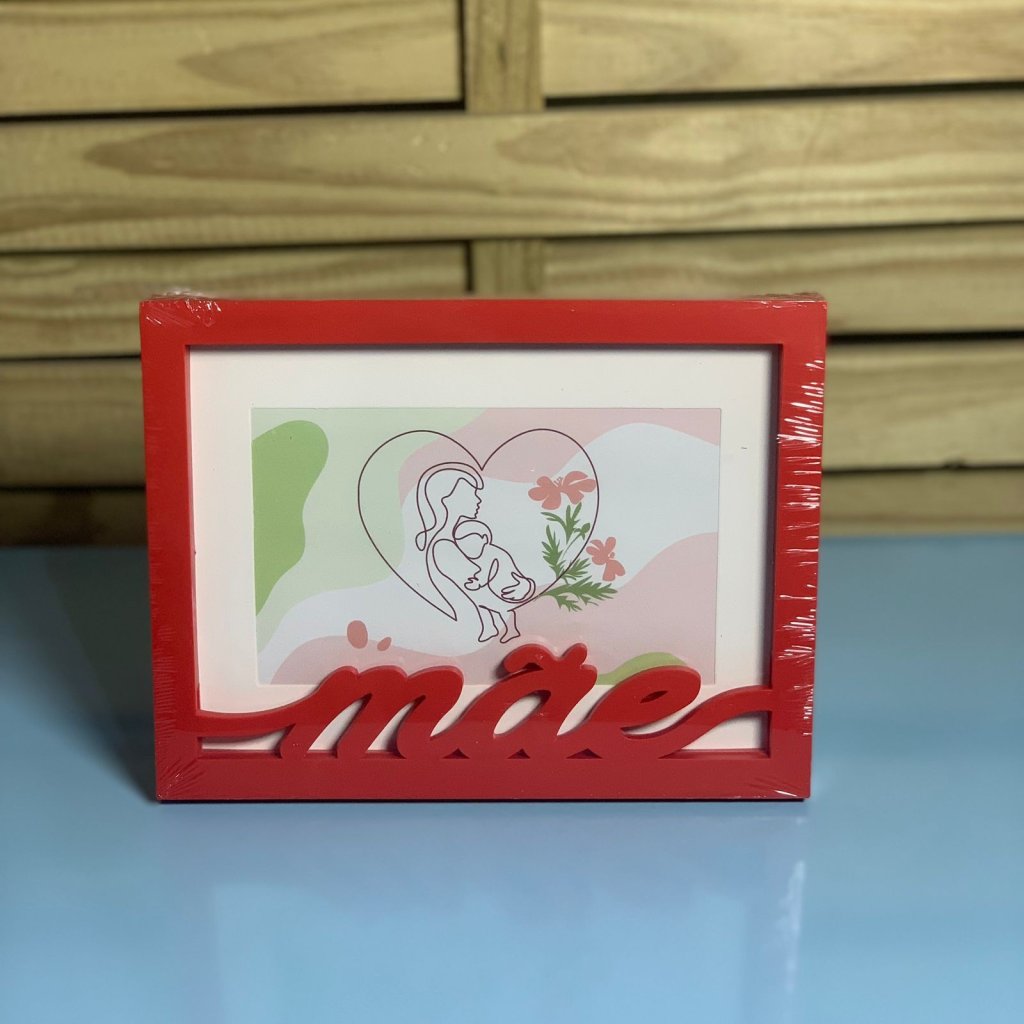 PORTA RETRATO DE PLASTICO PALAVRA MAE 21CMX16CM 056598