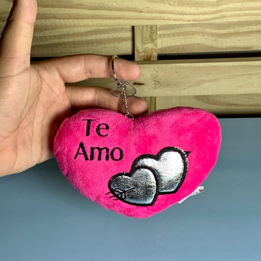 CHAVEIRO DE PELUCIA CORACAO TE AMO 16CM 140411