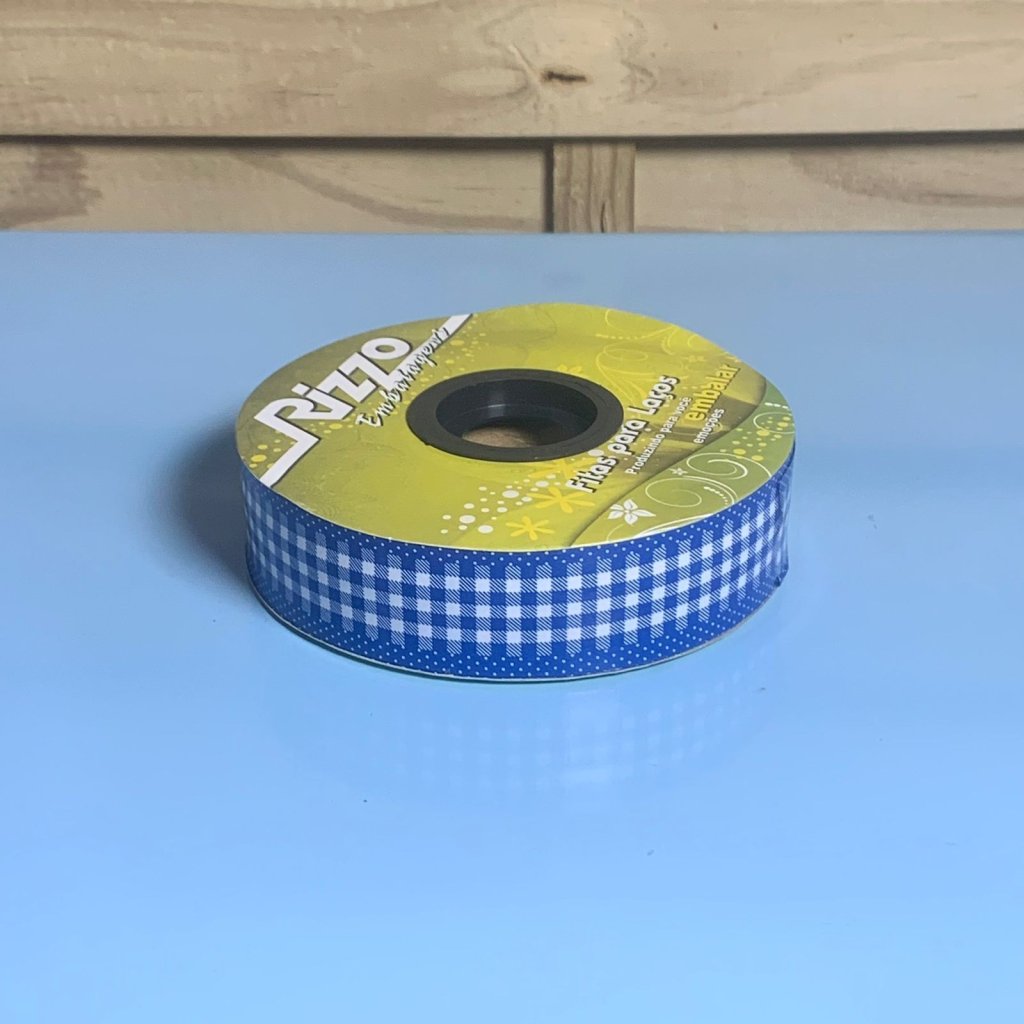FITA PLASTICA 32MMX100M XADREZ AZUL ESCURO 029941