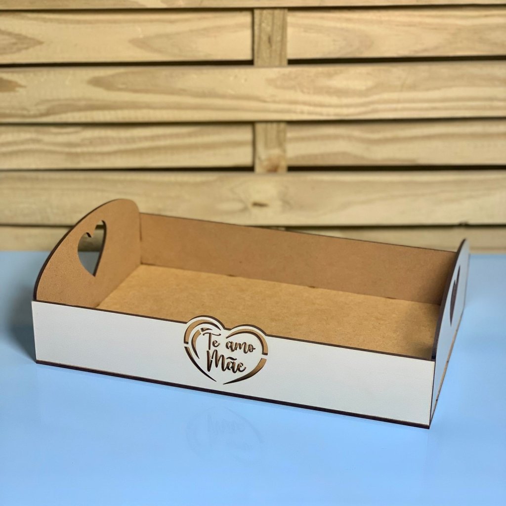 BANDEJA 30X20X8CM CORACAO C/FRASE BCO 631731