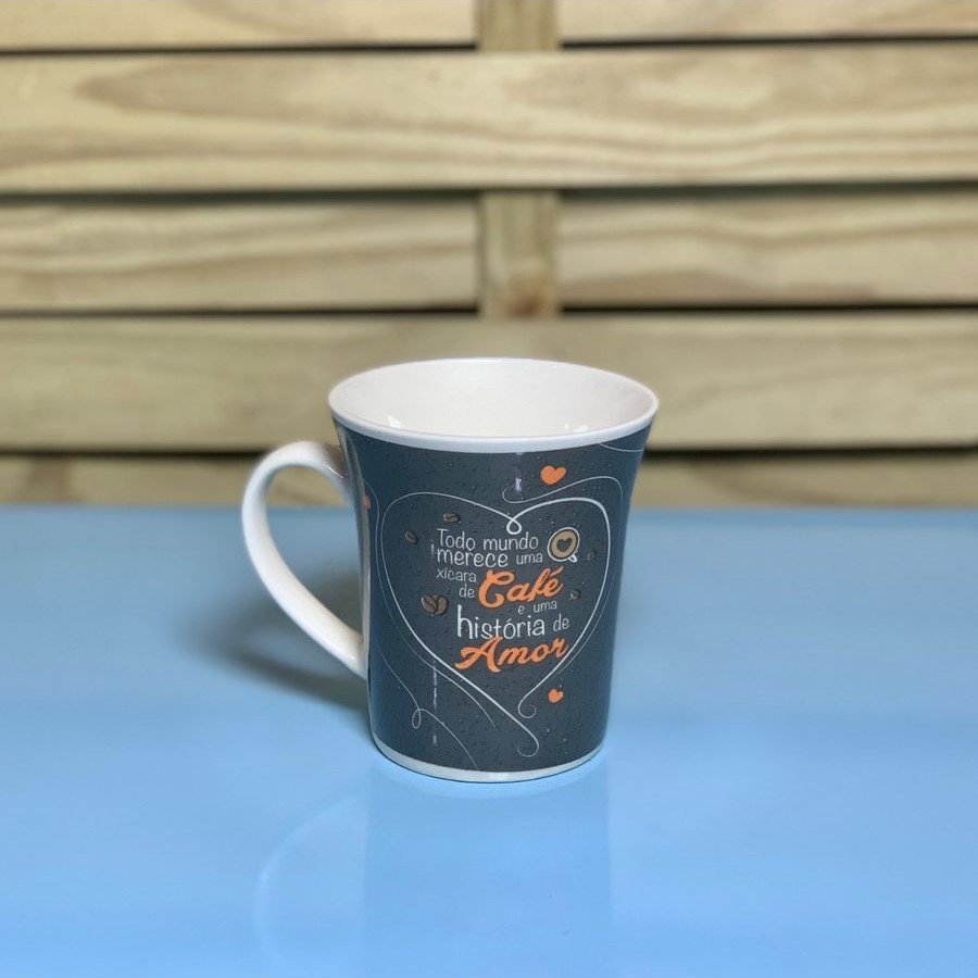 CANECA CERAMICA MUDDY CAFE E AMOR 300ML 6871 172269
