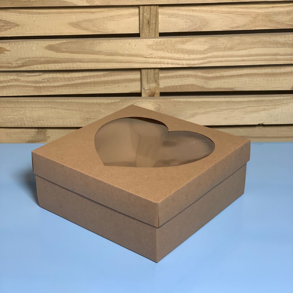 CAIXA CORACAO M KRAFT 21X21X8,5CM 124494