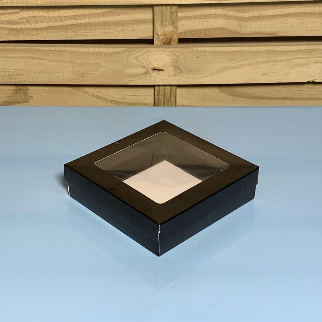 CAIXA DUPLEX PP VISOR PRETA 14X14X4CM 121080