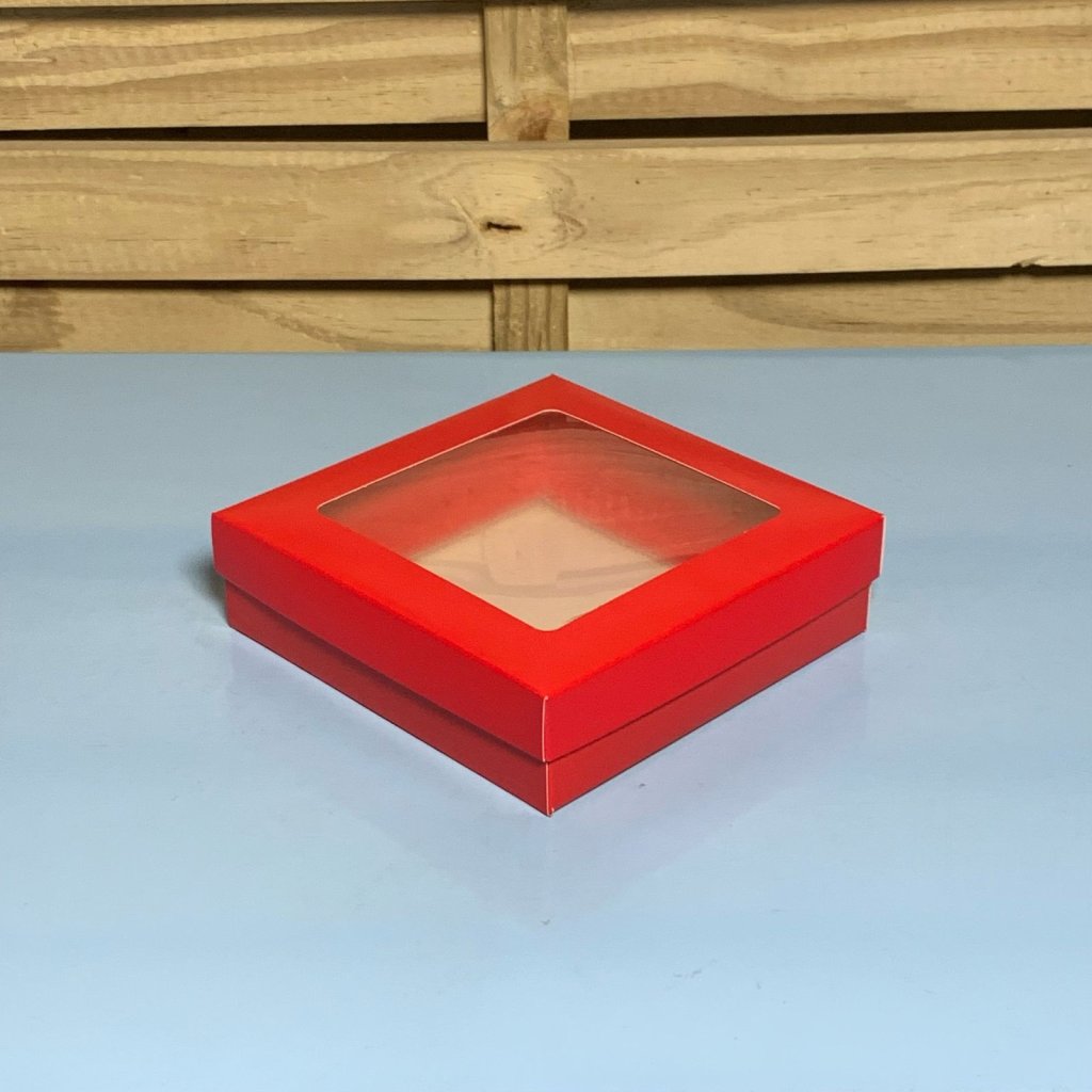 CAIXA DUPLEX PP VISOR VERMELHA 14X14X4CM 121073