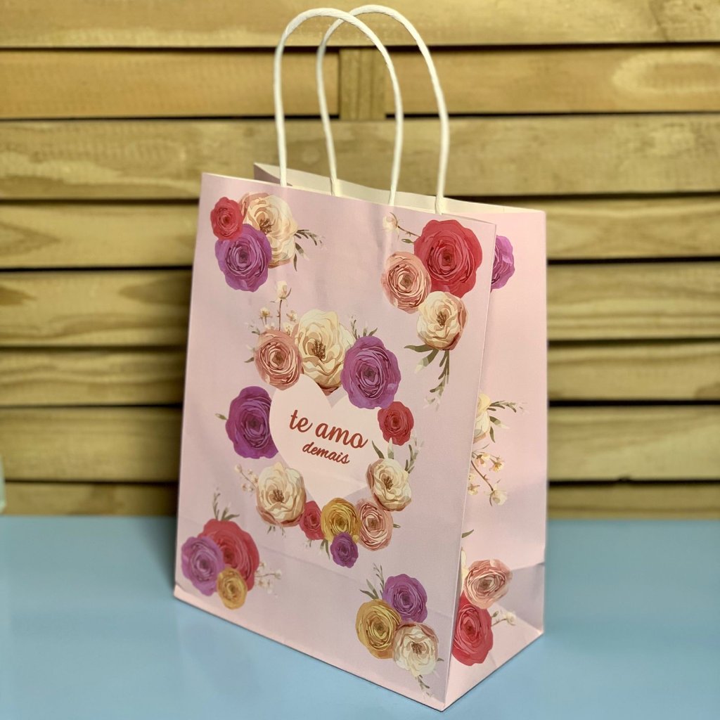 SACOLA PARA PRESENTE DE PAPEL 21X27X11CM 906274