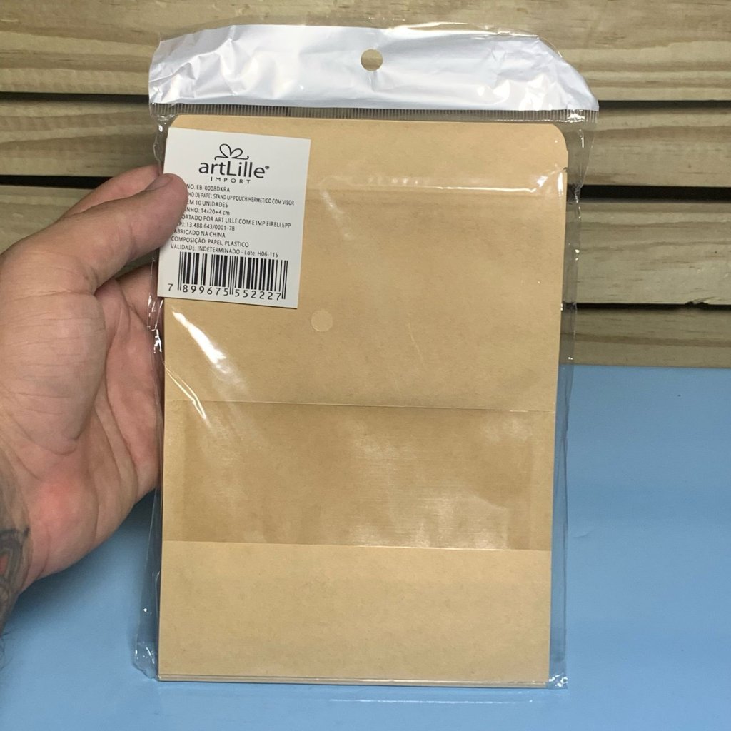 SAQUINHO DE PAPEL COM VISOR 14X20+4CM C/10 552227
