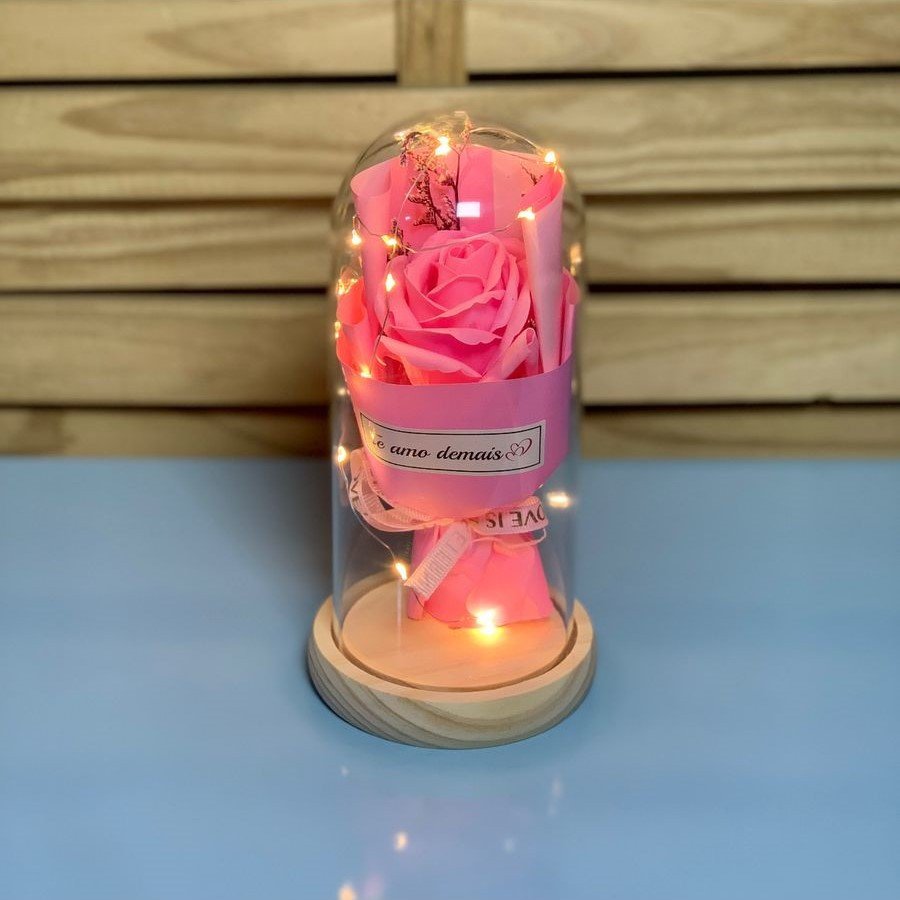 ENFEITE DECORATIVO BUQUE 10,8X10,8X21,2CM VERM/ROSA 907769