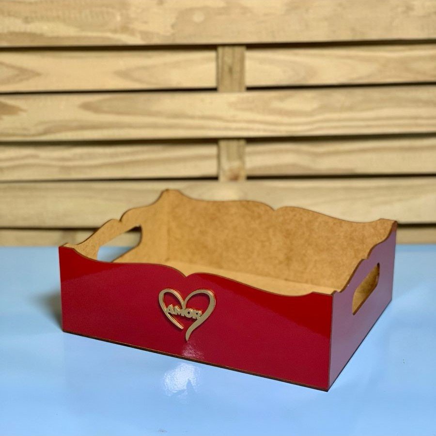 BANDEJA PROVENCAL 25X20X7CM C/FRASE MDF VERM 619609