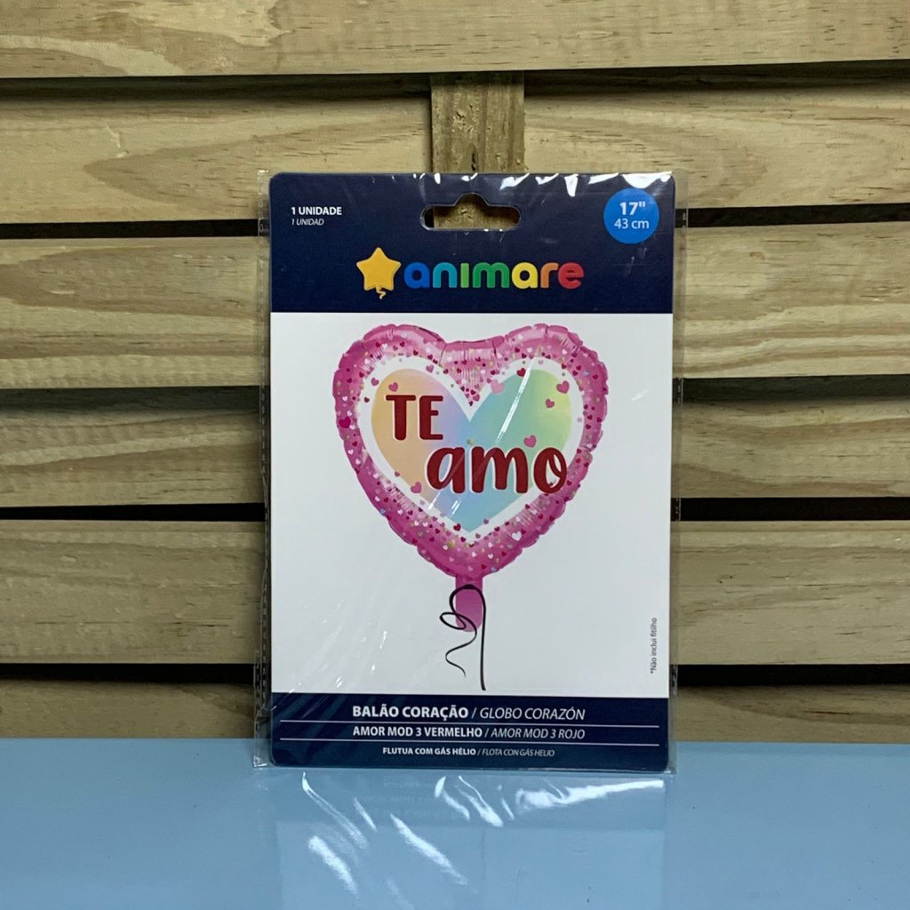 BALAO CORACAO 17 POL AMOR MOD 3 VERMELHO 43CM 368792