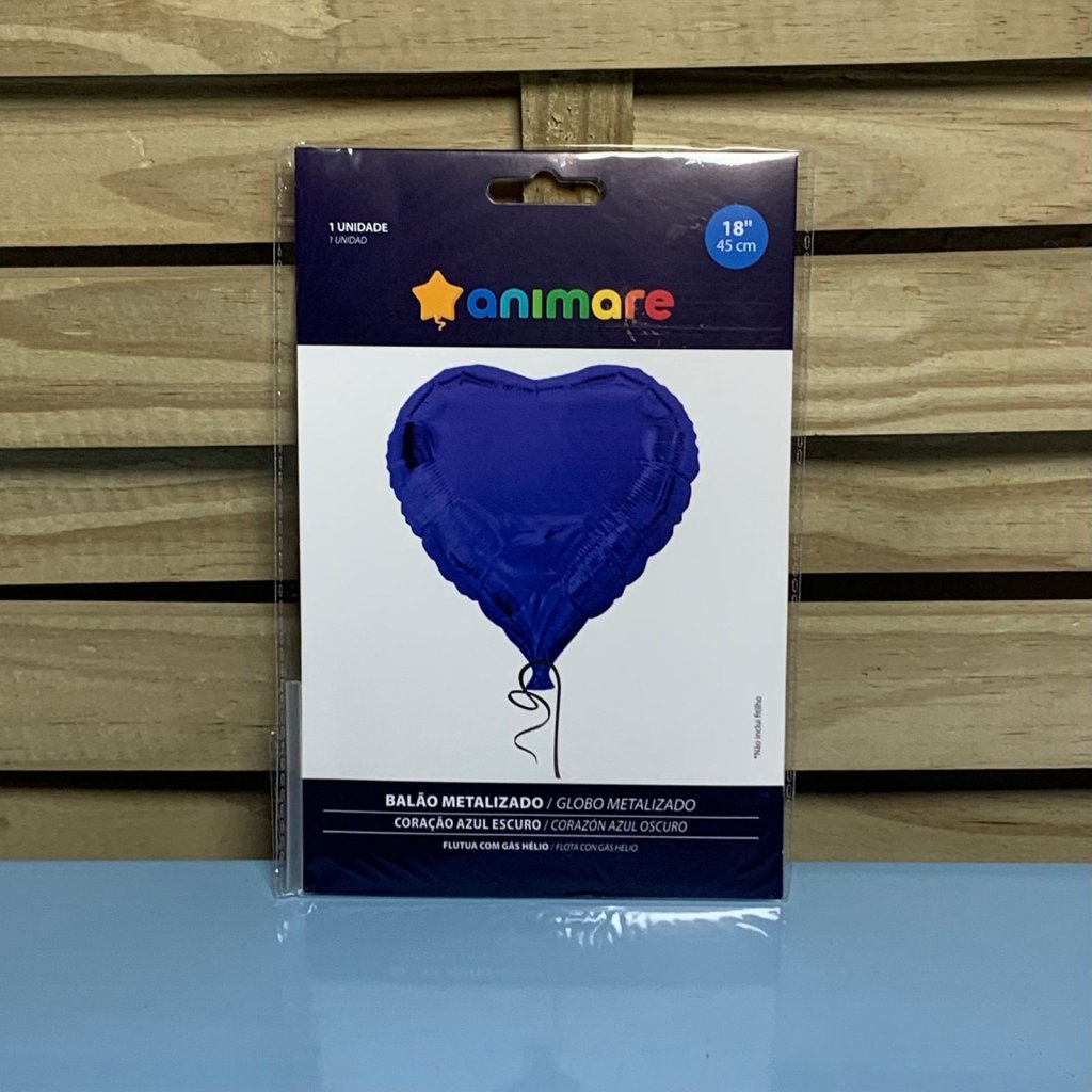 BALAO CORACAO 18 POL AZUL ESCURO 45CM 362554