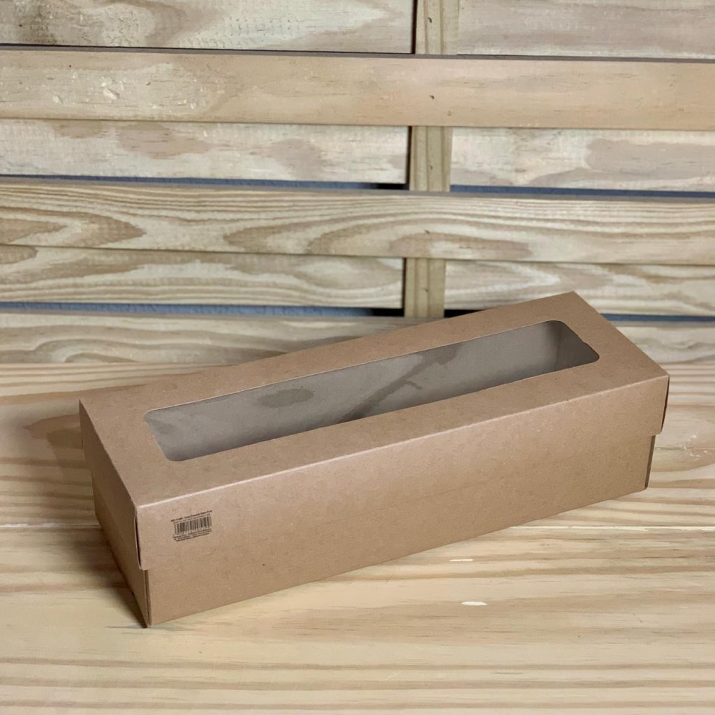 CAIXA VINHO KRAFT PREMIUM C/VISOR 35X12X9CM 405199