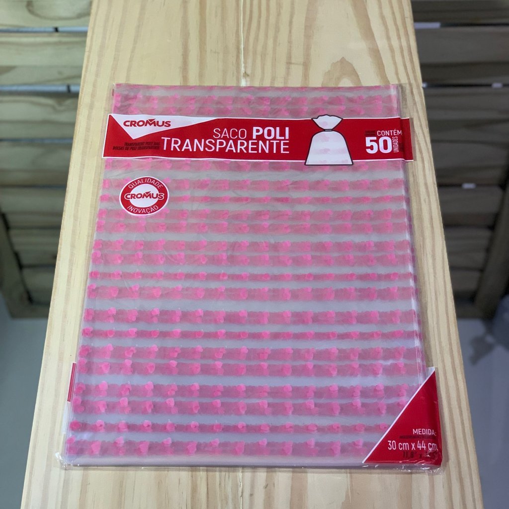 SACO TRANSP 30X44 LOVE ROSA PT C/50UN 11300821 547583