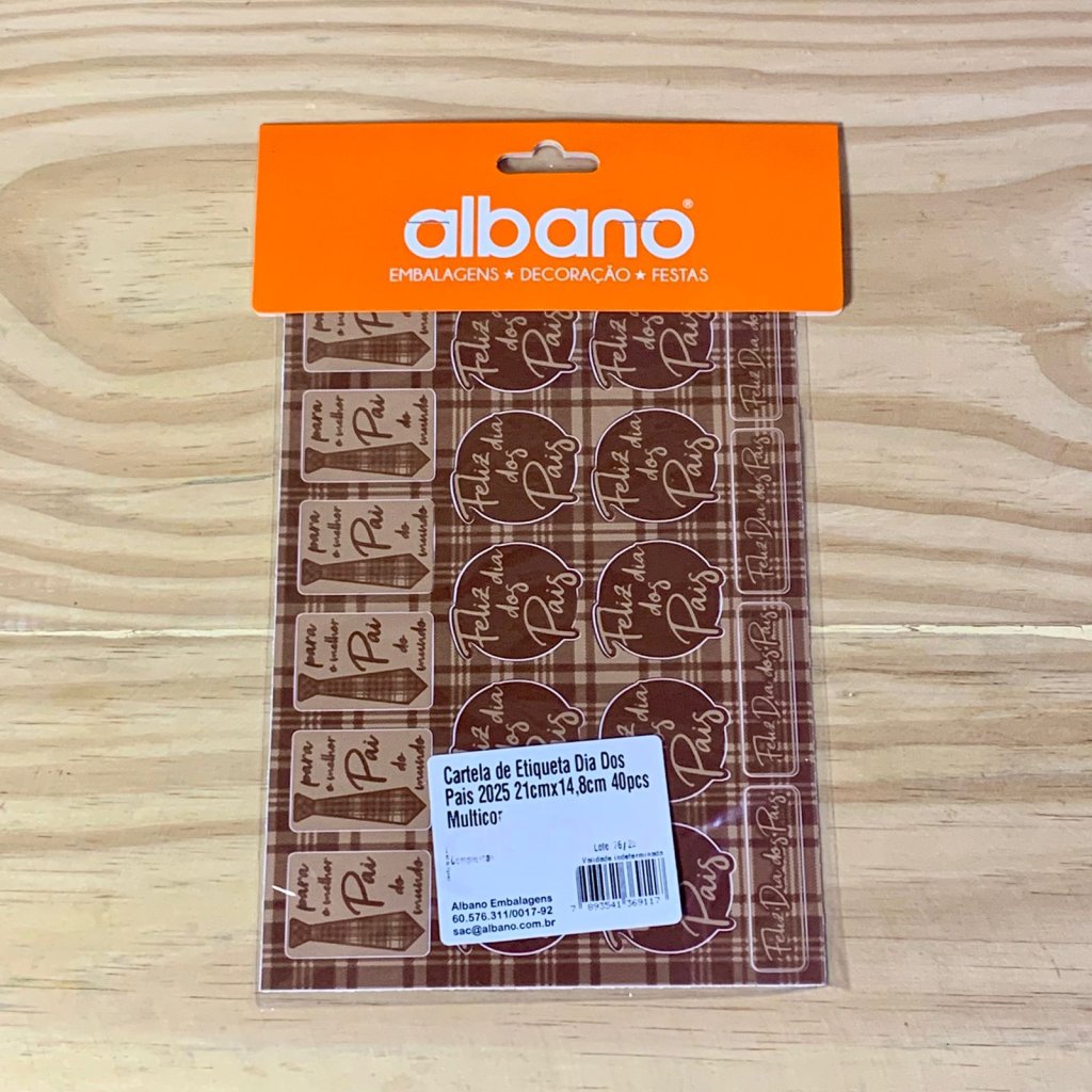 CARTELA DE ETIQUETA DIA DOS PAIS 2025 21CMX14,8CM 40PC 36911