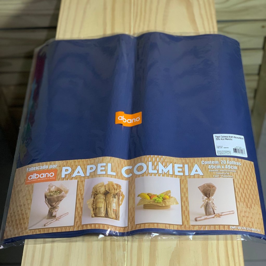 PAPEL COLMEIA KRAFT 49CMX49CM 20FLS AZUL MARINHO 36906