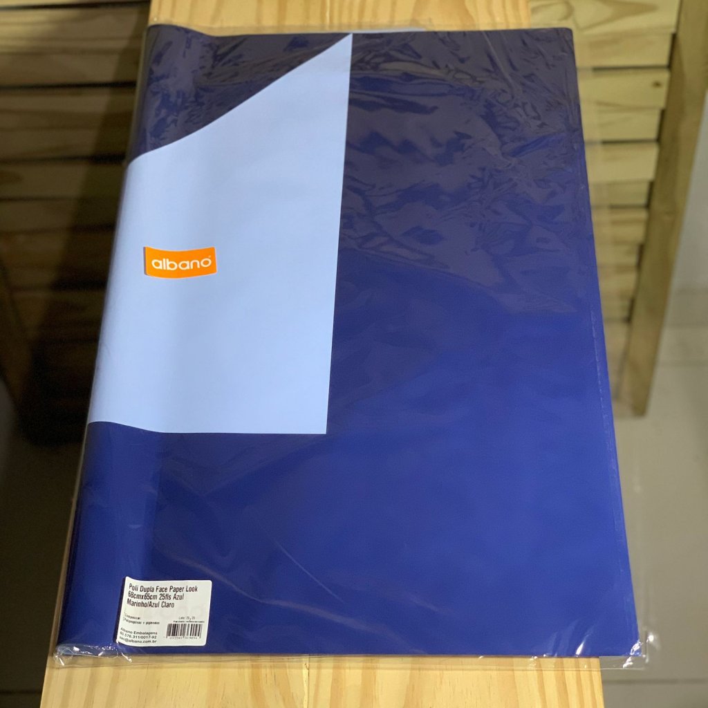 POLI DUPLA FACE PAPER LOOK 68CMX65CM 25FLS AZ MARINHO 36909