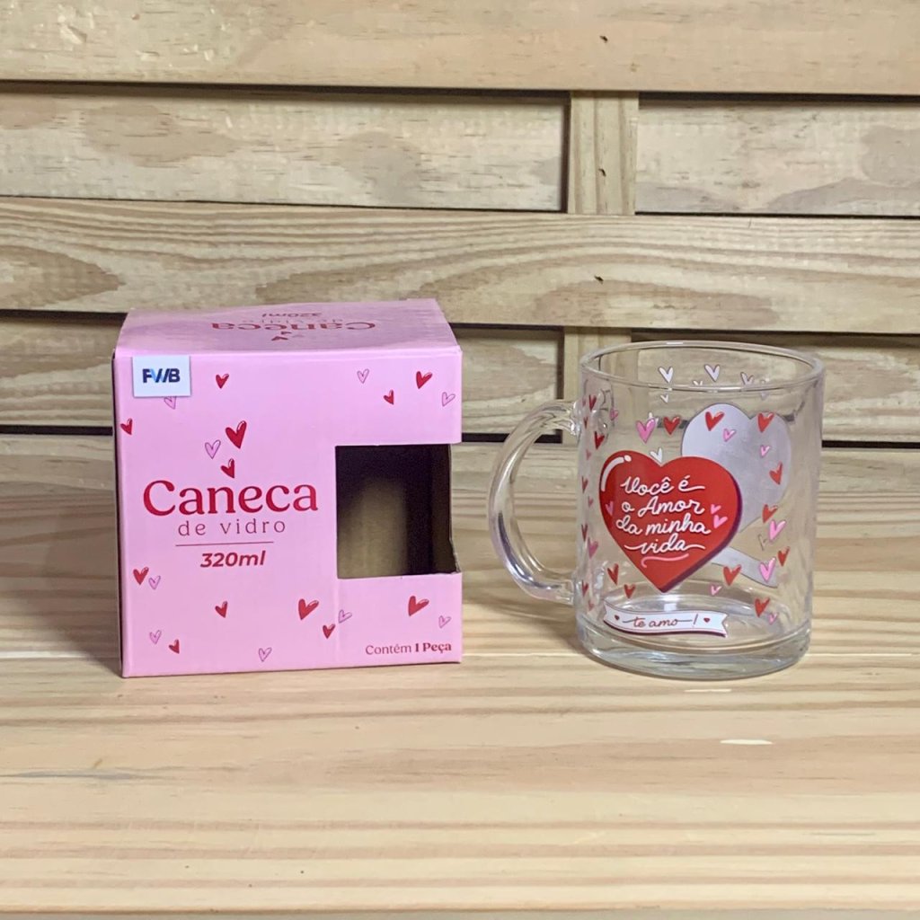 CANECA DE VIDRO NAMORADO 320ML 906618