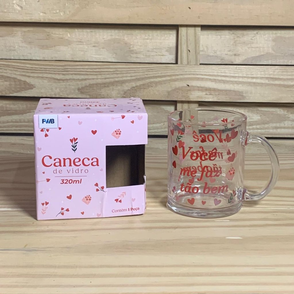 CANECA DE VIDRO NAMORADO 320ML 906618