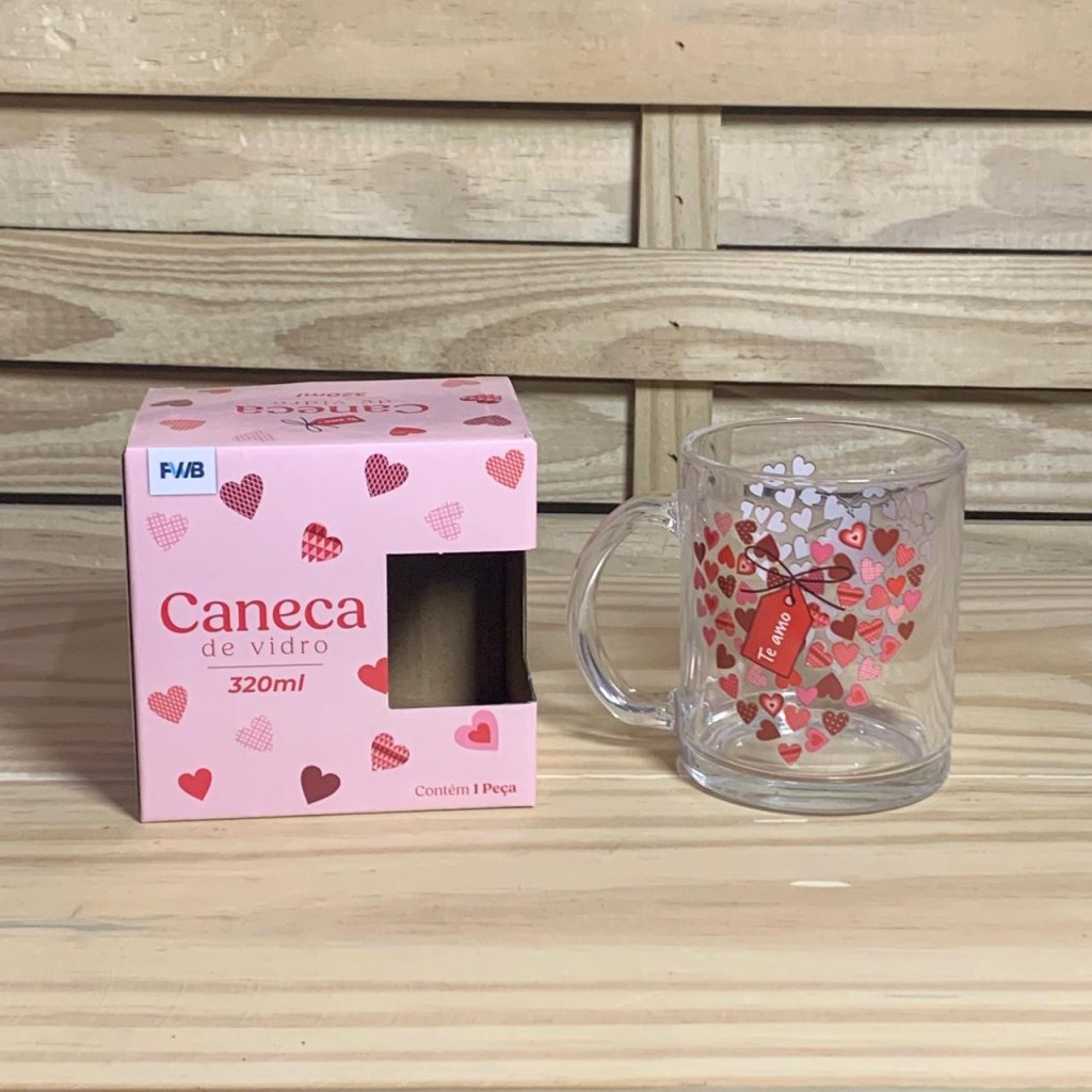 CANECA DE VIDRO NAMORADO 320ML 906618