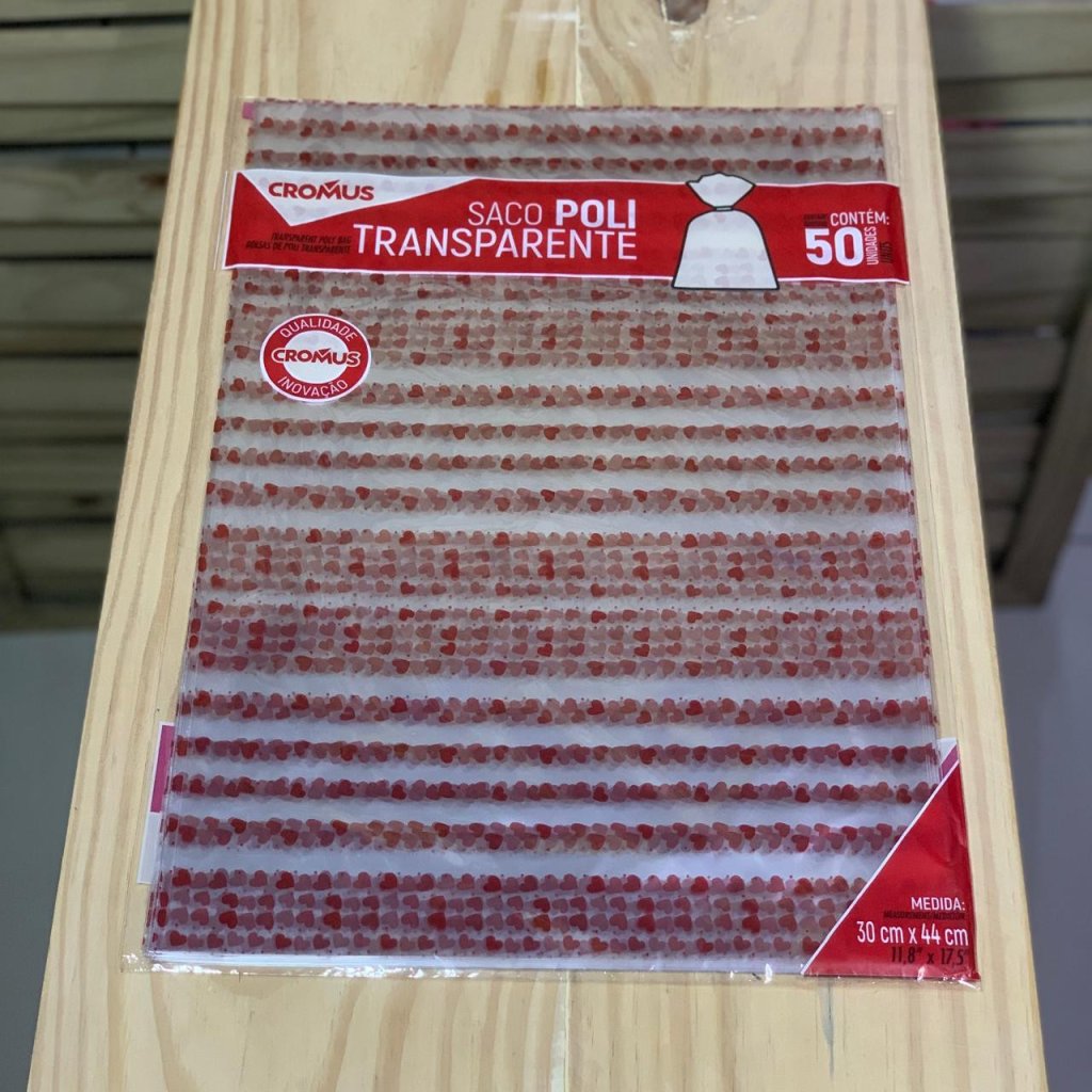 SACO TRANSP 30X44 LOVE VRM PT C/50UN 11301121 424463