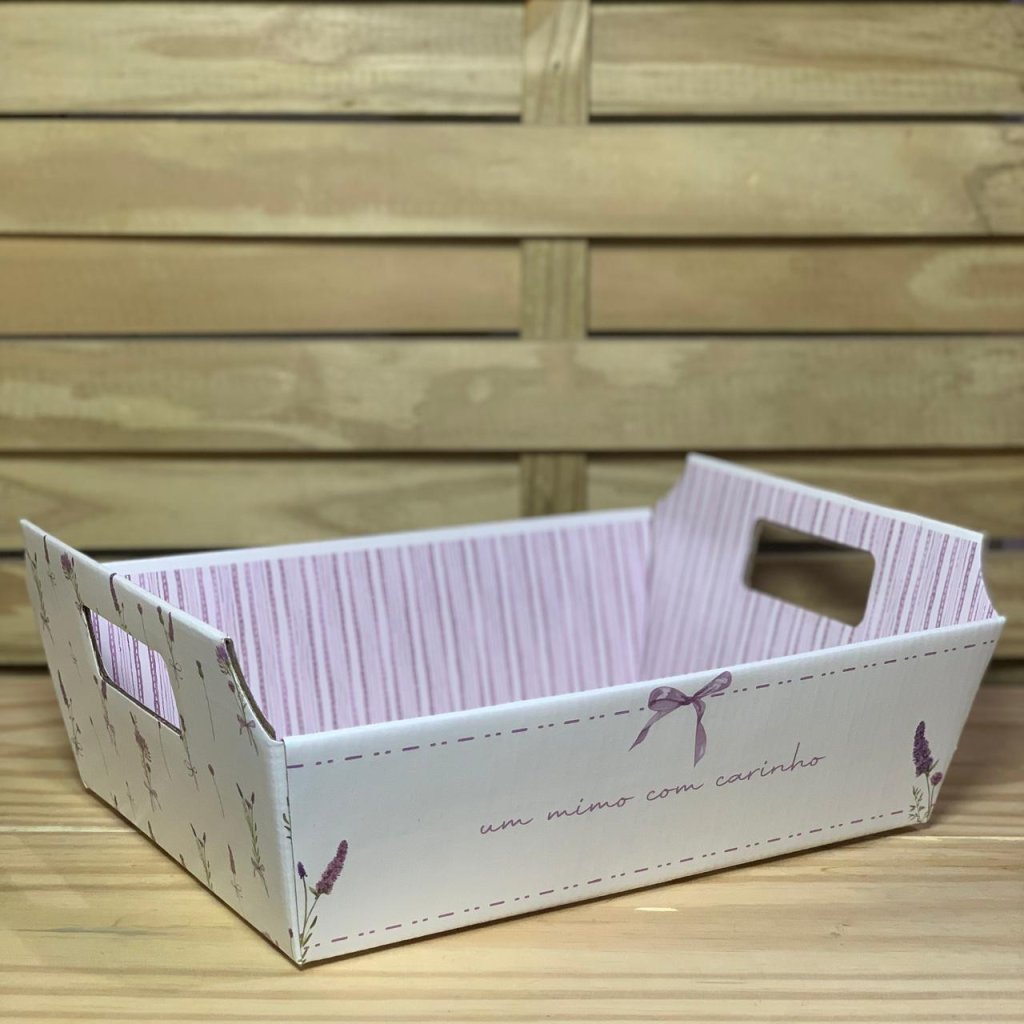 BANDEJA VINTAGE LILAC 26CMX18CMX8,5CM BRANCO 37153