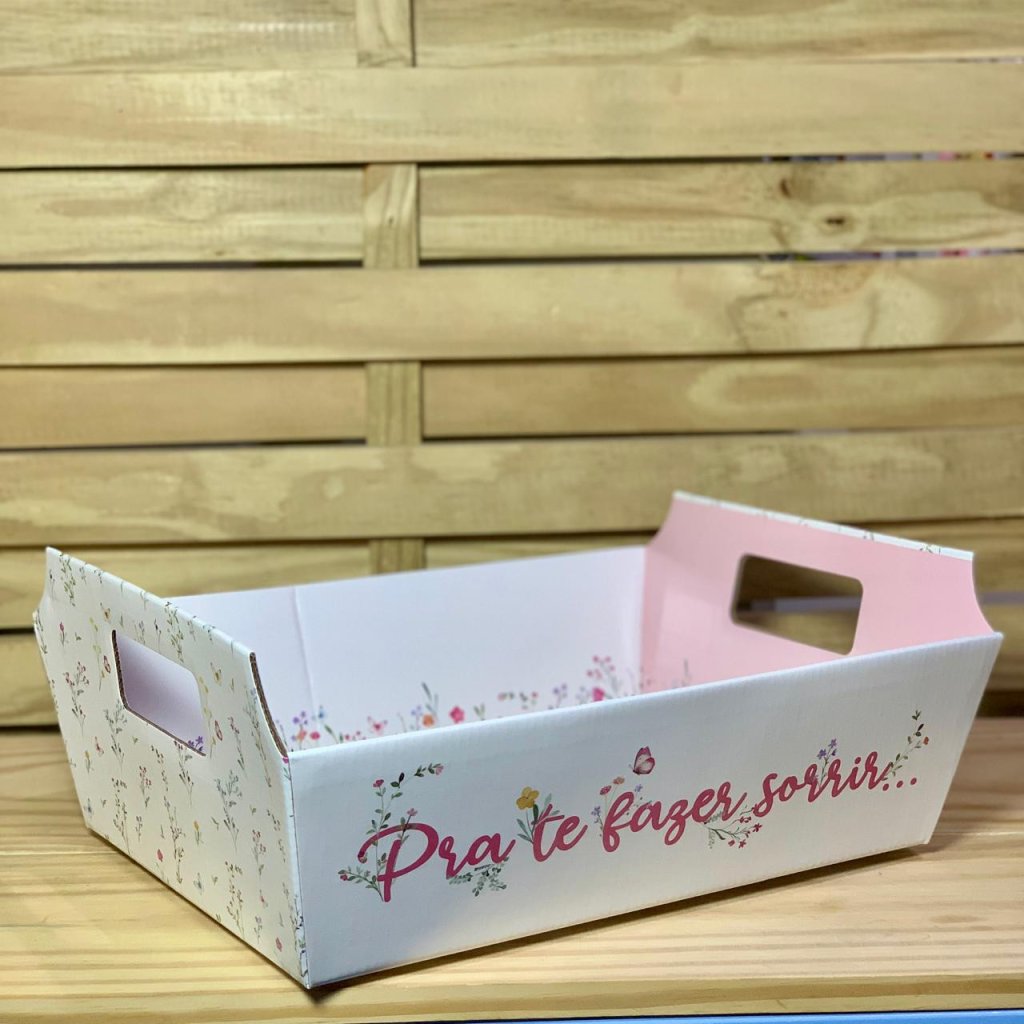 BANDEJA VINTAGE FLORIR 32CMX23CMX10CM BRANCO 37145