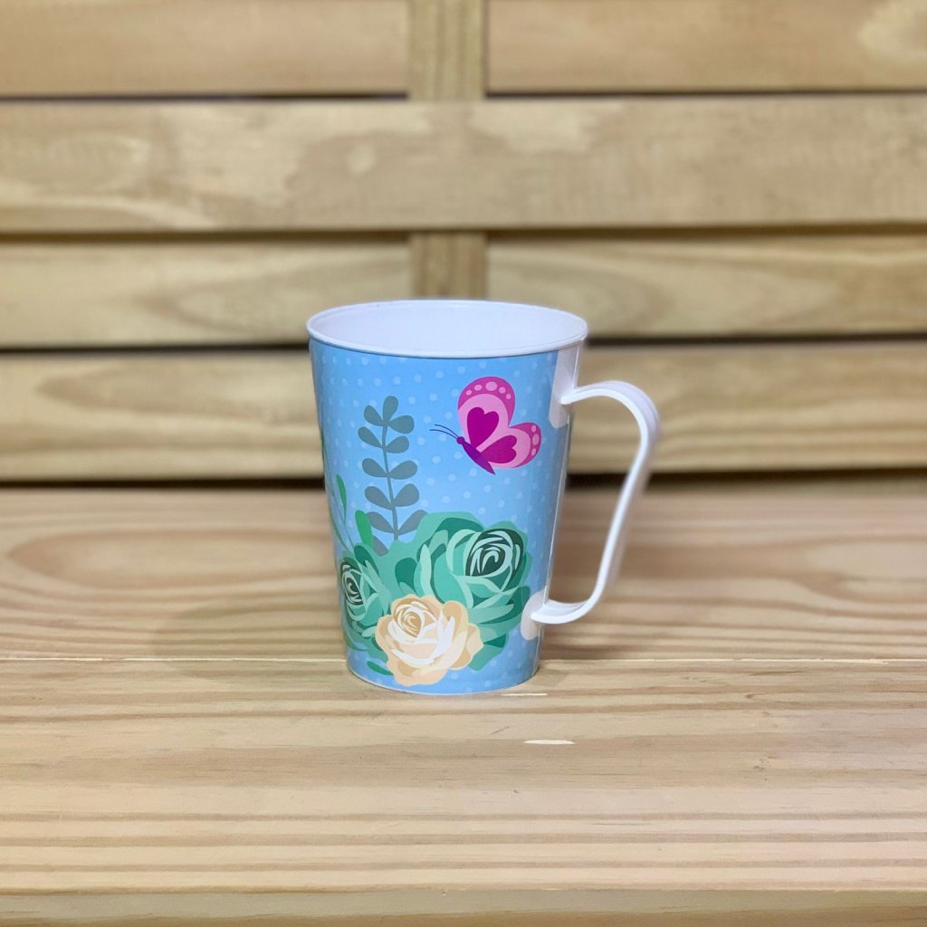 CANECA DECORADA BORBOLETAS 430ML 912666