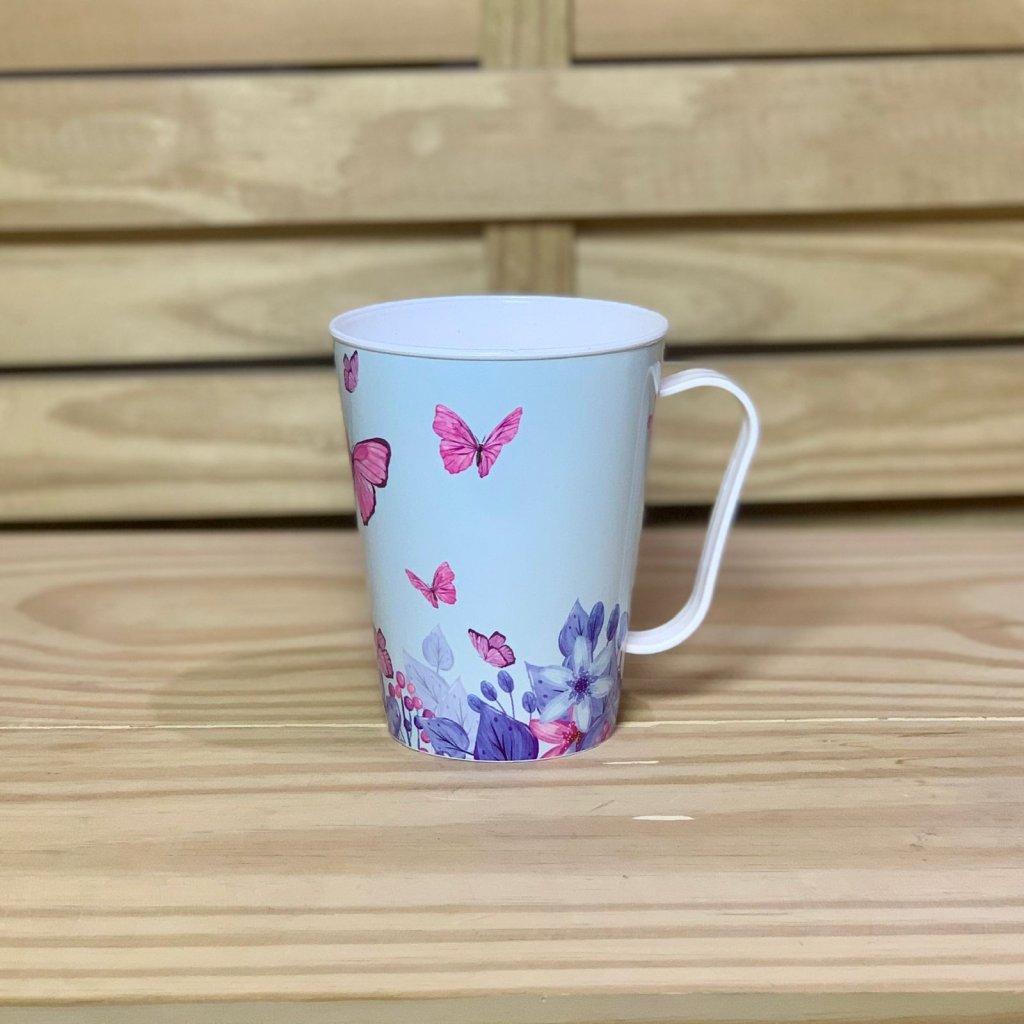 CANECA DECORADA BORBOLETAS 430ML 912666