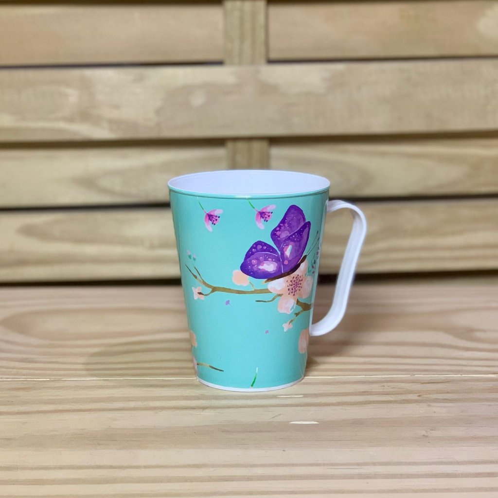 CANECA DECORADA BORBOLETAS 430ML 912666