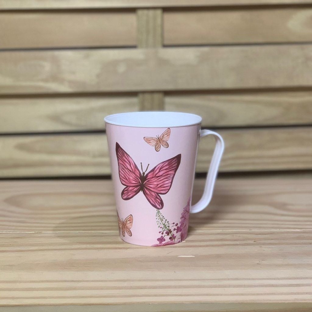 CANECA DECORADA BORBOLETAS 430ML 912666