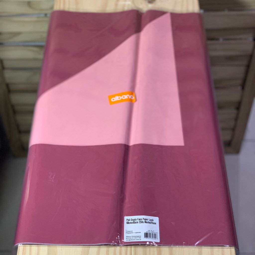 POLI DUPLA FACE PAPER LOOK 68CMX65CM 25FLS MERLOT/ROSE 35692