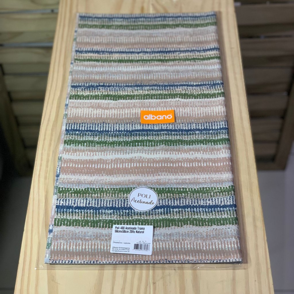POLI 400 ACETINADO TRAMA 58CMX58CM 20FLS NATURAL 37230